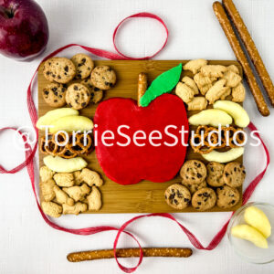 Mini Apple Buttercream Board on Linen
