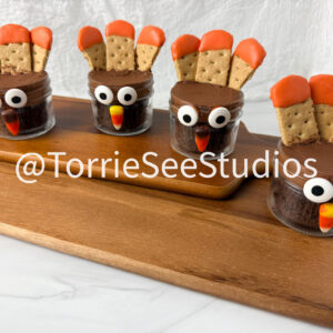 Mini Turkey Cake Jars on Sandstone