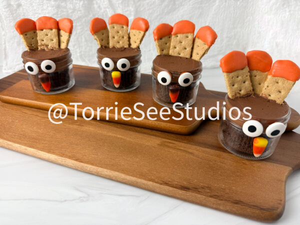 Mini Turkey Cake Jars on Sandstone