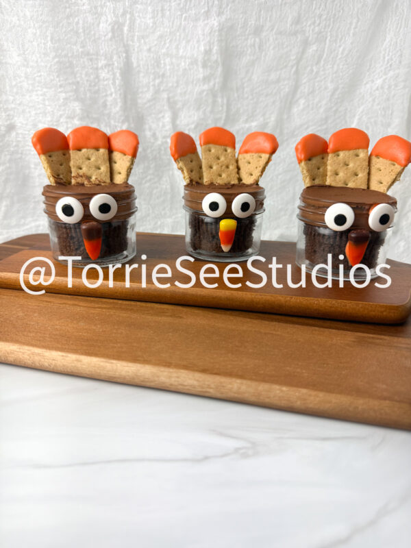 Mini Turkey Cake Jars on Sandstone - Image 4