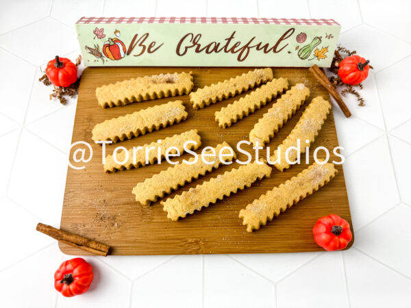 Pumpkin Spice Cookie Fries on Rhombus TIle