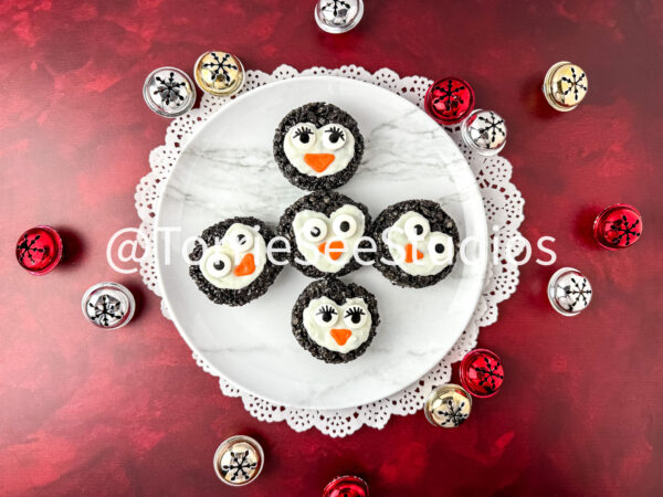 Penguin Chocolate Cookie Rice Cereal Treats on Cabernet