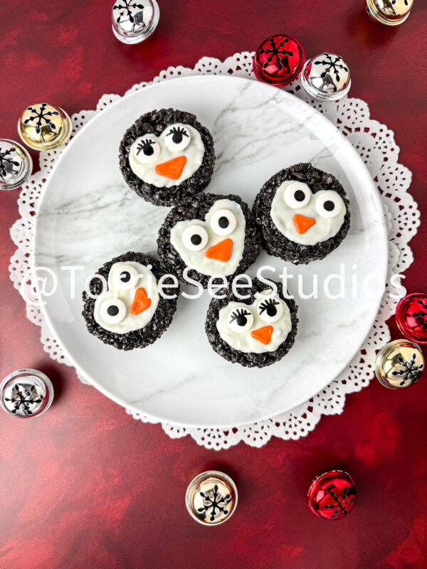 Penguin Chocolate Cookie Rice Cereal Treats on Cabernet - Image 6