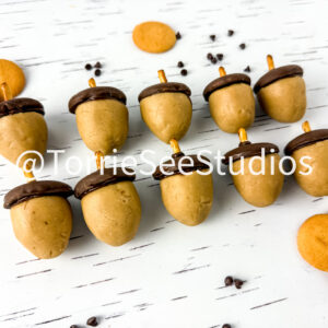 Acorn Cookie Dough Truffles on White Birch