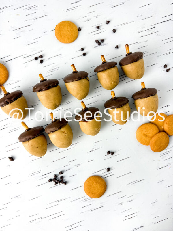 Acorn Cookie Dough Truffles on White Birch - Image 4