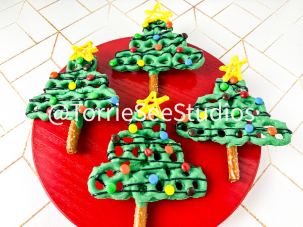 Pretzel Christmas Trees on Honey Tile - Image 9