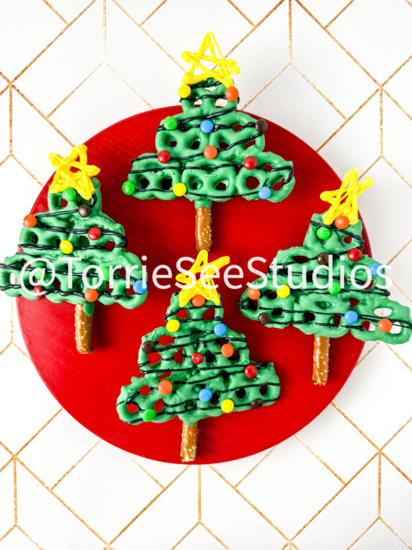 Pretzel Christmas Trees on Honey Tile - Image 7