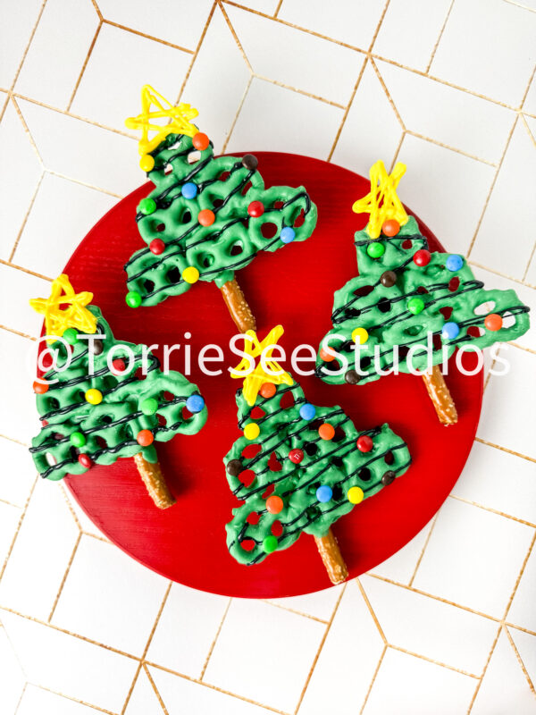 Pretzel Christmas Trees on Honey Tile - Image 6