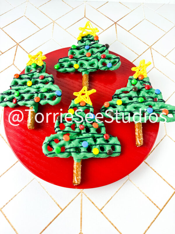 Pretzel Christmas Trees on Honey Tile - Image 5