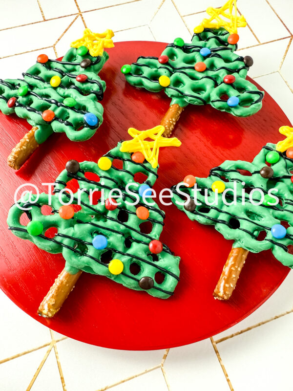 Pretzel Christmas Trees on Honey Tile - Image 4