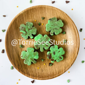 Mint Chocolate Shamrock Fudge on White