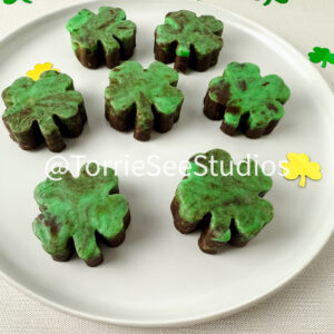 Mint Chocolate Shamrock Fudge on Linen