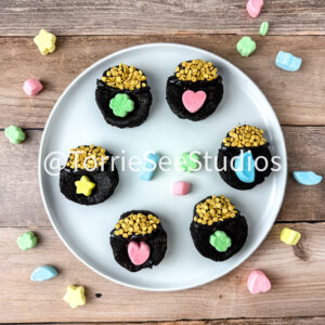 Pot of Gold Brownies on Wood