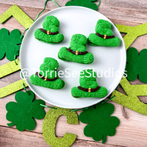 Irish Cream Leprechaun Cookie Sandwiches on Wood