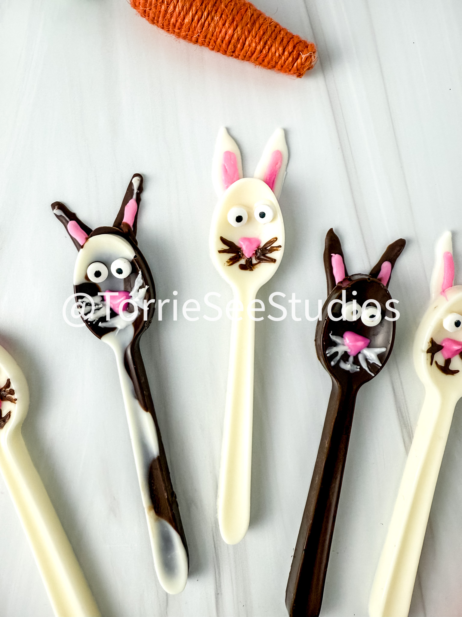 Bunny Chocolate Spoons on Sandstone - Image 7