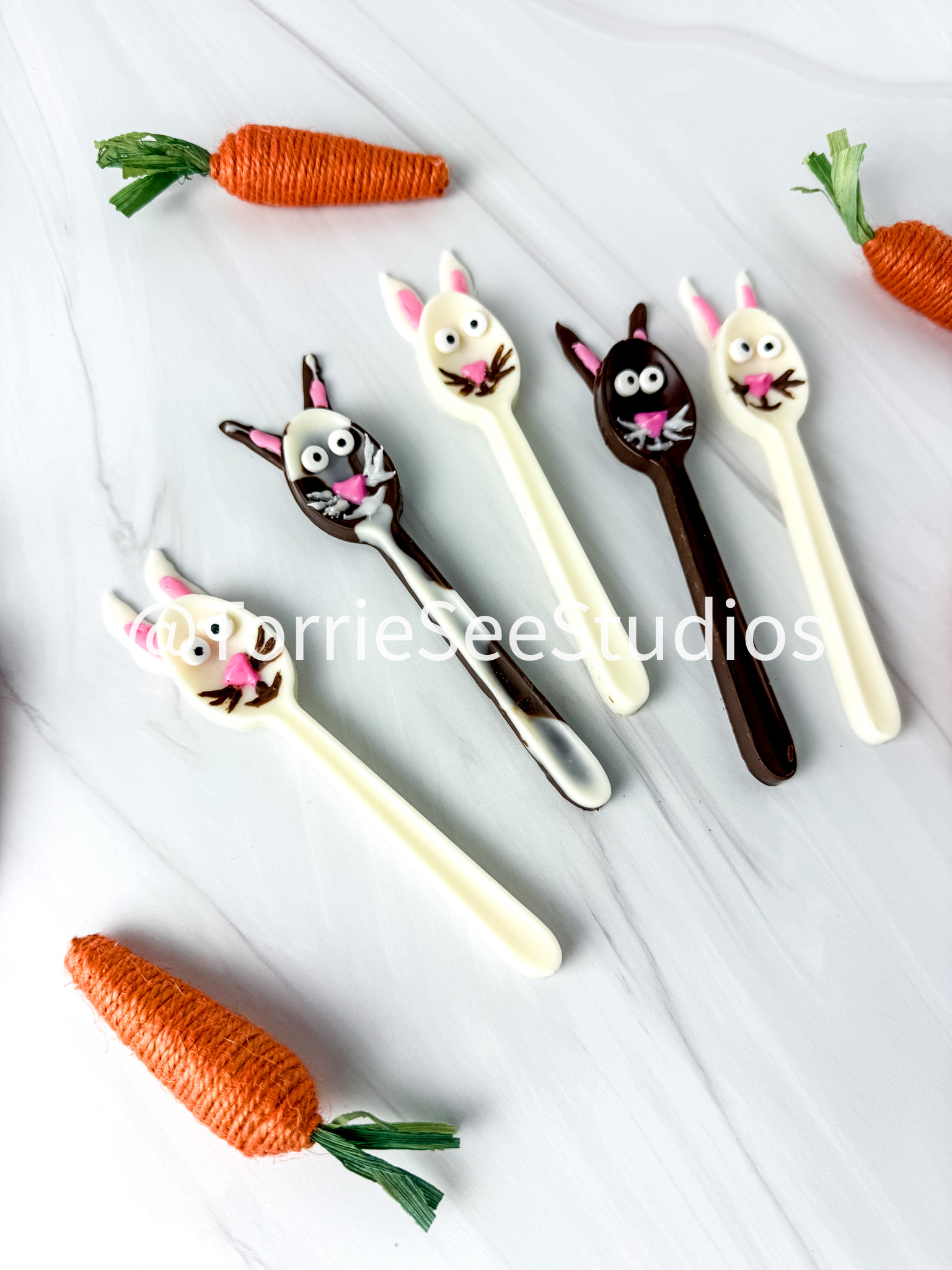 Bunny Chocolate Spoons on Sandstone - Image 6