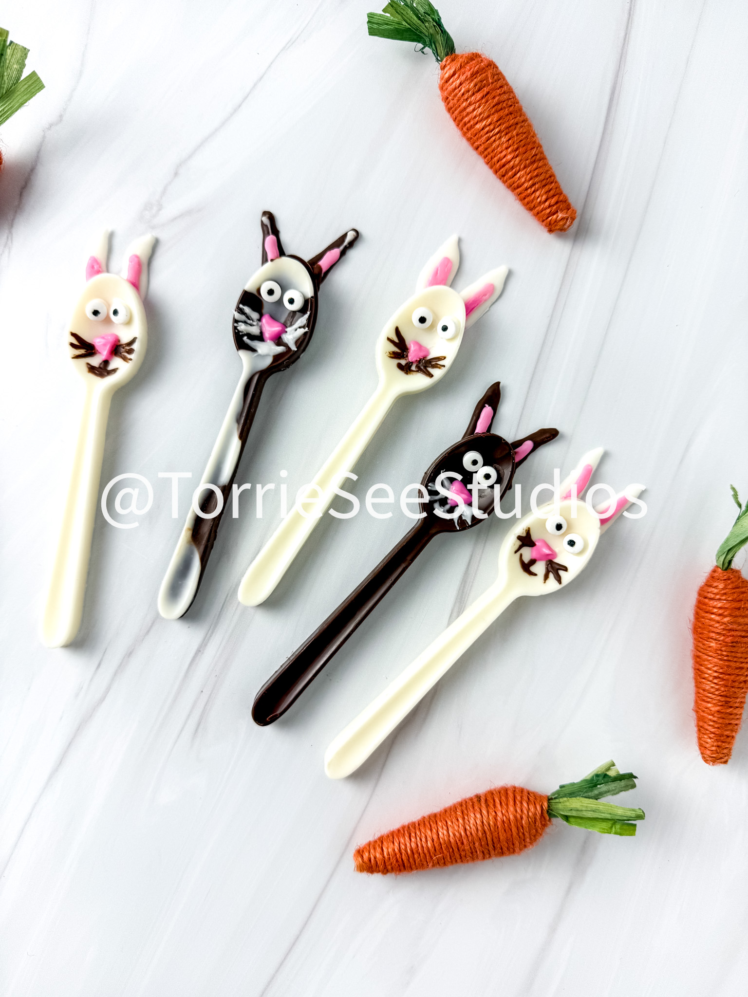 Bunny Chocolate Spoons on Sandstone - Image 5
