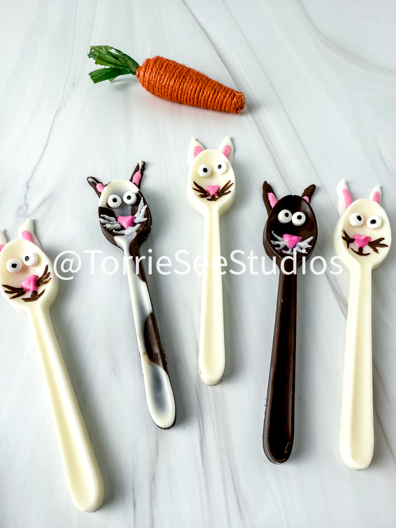 Bunny Chocolate Spoons on Sandstone - Image 4
