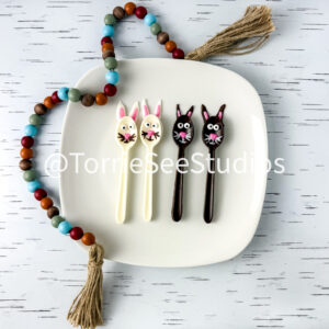 Bunny Chocolate Spoons on White Birch