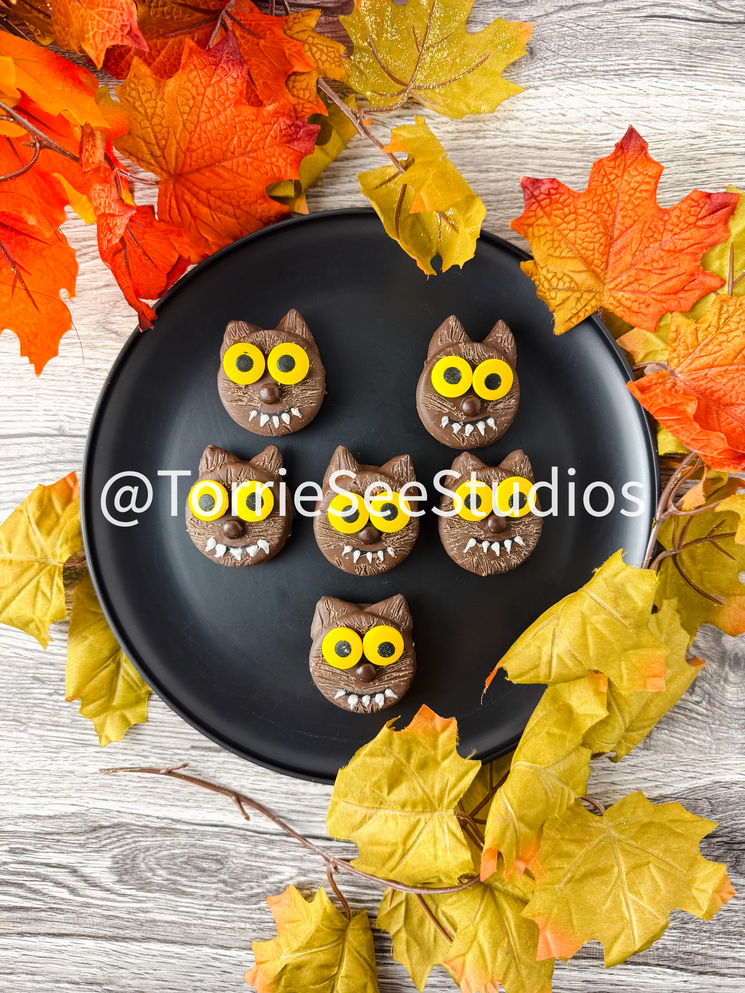 Werewolf Chocolate Covered Sandwich Cookies on Weathered Wood - Image 8